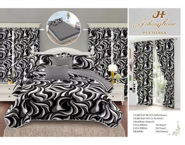 SET 8 PIESE LENJERIE CU DRAPERII DRA 05